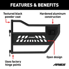 Load image into Gallery viewer, ARIES 25009 Jeep Wrangler JK Aluminum Rear Tube Doors for Select Jeep Wrangler