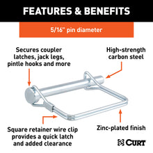 Load image into Gallery viewer, CURT 25010 5/16" Safety Pin (3" Pin Length)