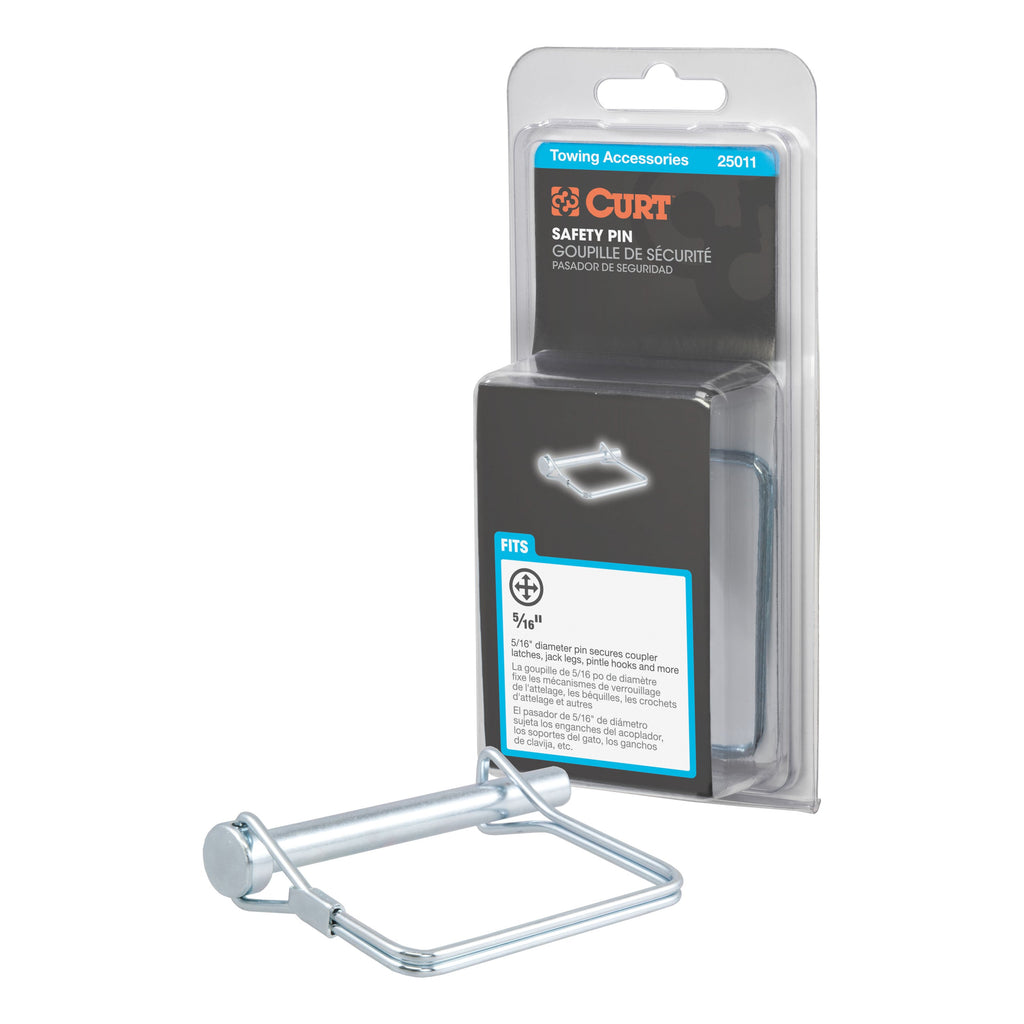 CURT 25011 5/16" Safety Pin (3" Pin Length, Packaged)