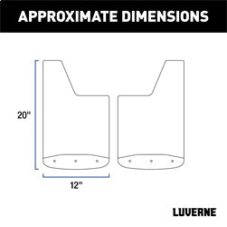 Luverne 250230 LUVERNE 250230 Front or Rear 12-Inch x 20-Inch Textured Rubber Mud Guards; Selec for Select Dodge Ram 1500, Dodge Ram 2500, Dodge Ram