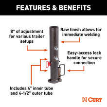 Load image into Gallery viewer, CURT 25030 2-5/16" Adjustable Gooseneck Coupler, 30K, Round Tube