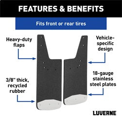Luverne 250420 LUVERNE 250420 Front or Rear 12-Inch x 20-Inch Textured Rubber Mud Guards; Selec for Select Ford F-150, Lincoln Mark LT