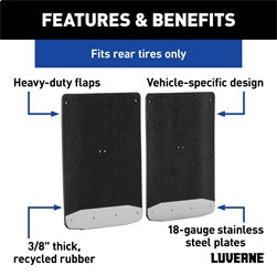 Luverne 250744 LUVERNE 250744 Rear Dually 20-Inch x 23-Inch Textured Rubber Mud Guards; Select for Select Chevrolet Silverado HD, GMC Sierra HD