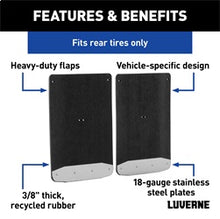 Load image into Gallery viewer, Luverne 250744 LUVERNE 250744 Rear Dually 20-Inch x 23-Inch Textured Rubber Mud Guards; Select for Select Chevrolet Silverado HD, GMC Sierra HD