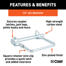 Load image into Gallery viewer, CURT 25080 1/4" Safety Pin (2-3/4" Pin Length)