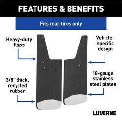 Luverne 250935 LUVERNE 250935 Rear 12-Inch x 20-Inch Textured Rubber Mud Guards; Select Ram 150 for Select Ram