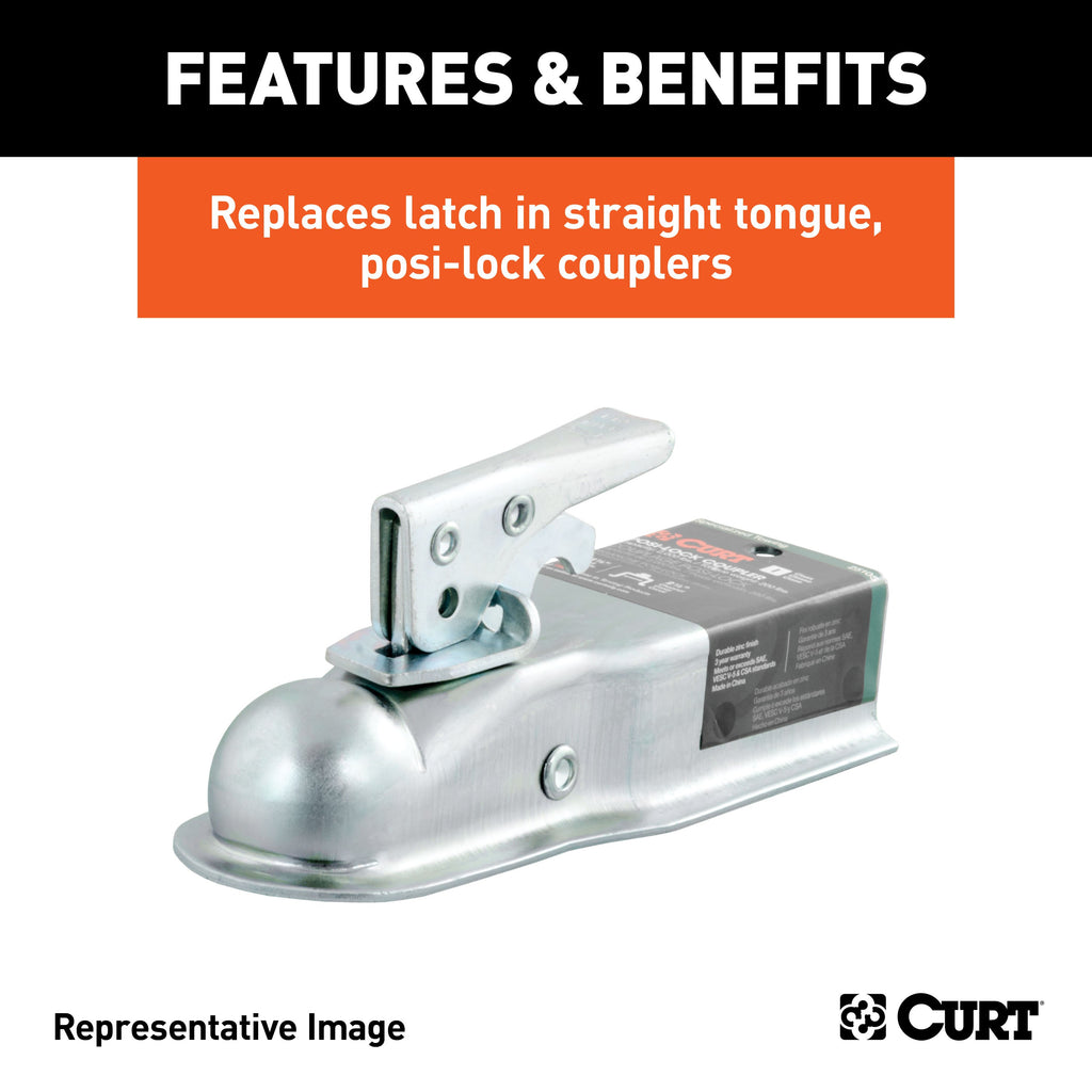 CURT 25094 Replacement 1-7/8" Posi-Lock Coupler Latch for Straight-Tongue Couplers