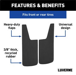 Luverne 251020 LUVERNE 251020 Universal Front or Rear 12-Inch x 20-Inch Textured Rubber Mud Gua