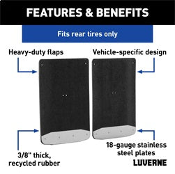 Luverne 251034 LUVERNE 251034 Rear Dually 20-Inch x 23-Inch Textured Rubber Mud Guards; Select for Select Dodge Ram 3500, Ram