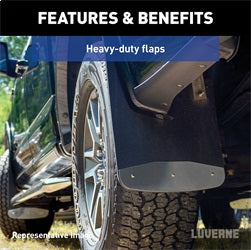 Luverne 251034 LUVERNE 251034 Rear Dually 20-Inch x 23-Inch Textured Rubber Mud Guards; Select for Select Dodge Ram 3500, Ram