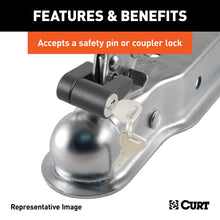 Load image into Gallery viewer, CURT 25105 1-7/8" Straight-Tongue Coupler with Posi-Lock (2-1/2" Channel, 2,000 lbs, Zinc)