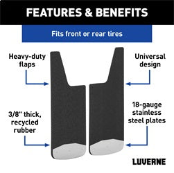 Luverne 251223 LUVERNE 251223 Universal Front or Rear 12-Inch x 23-Inch Textured Rubber Mud Gua