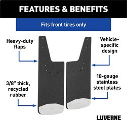 Luverne 251441 LUVERNE 251441 Front 12-Inch x 20-Inch Textured Rubber Mud Guards; Select Chevro for Select Chevrolet Silverado 1500, Chevrolet Silverado LTD