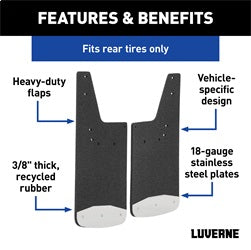 Luverne 251442 LUVERNE 251442 Rear 12-Inch x 20-Inch Textured Rubber Mud Guards; Select Chevrol for Select Chevrolet Silverado 1500, Chevrolet Silverado LTD