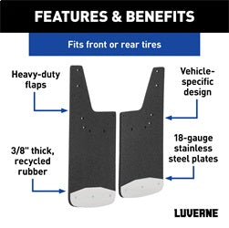 Luverne 251444 LUVERNE 251444 Front 12-Inch x 23-Inch Textured Rubber Mud Guards; Select Chevro for Select Chevrolet Silverado 1500, Chevrolet Silverado LTD
