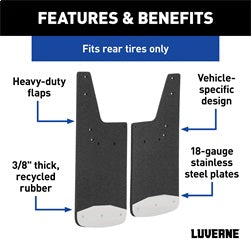 Luverne 251445 LUVERNE 251445 Rear 12-Inch x 23-Inch Textured Rubber Mud Guards; Select Chevrol for Select Chevrolet Silverado 1500, Chevrolet Silverado LTD