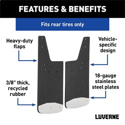 Luverne 251451 LUVERNE 251451 Rear 12-Inch x 23-Inch Textured Rubber Mud Guards; Select Chevrol for Select Chevrolet Silverado HD, Chevrolet Silverado HD, GMC Sierra HD, GMC Sierra HD