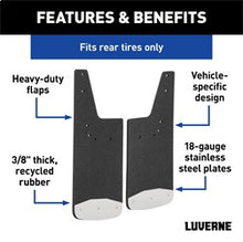 Load image into Gallery viewer, Luverne 251451 LUVERNE 251451 Rear 12-Inch x 23-Inch Textured Rubber Mud Guards; Select Chevrol for Select Chevrolet Silverado HD, Chevrolet Silverado HD, GMC Sierra HD, GMC Sierra HD