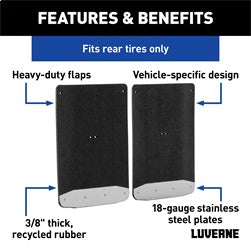 Luverne 251452 LUVERNE 251452 Rear Dually 20-Inch x 23-Inch Textured Rubber Mud Guards; Select for Select Chevrolet Silverado HD, Chevrolet Silverado HD, GMC Sierra HD, GMC Sierra HD