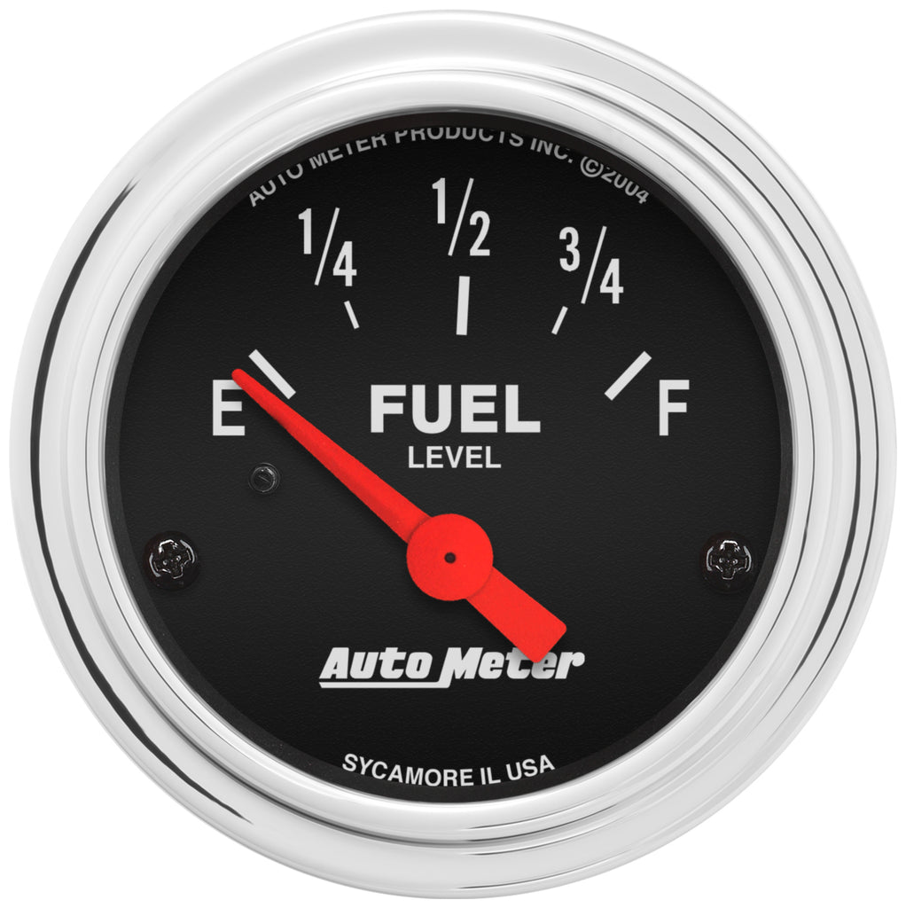 AutoMeter 2514 GAUGE, FUEL LEVEL, 2 1/16", 0OE TO 90OF, ELEC, TRADITIONAL CHROME