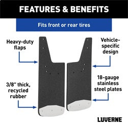 Luverne 251510 LUVERNE 251510 Front or Rear 12-Inch x 20-Inch Textured Rubber Mud Guards; Selec for Select Chevrolet Colorado, GMC Canyon