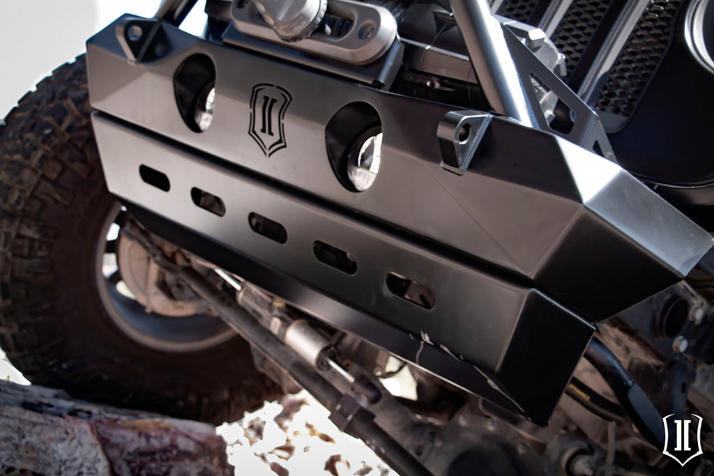 ICON Impact Series Offroad Armor 25159 18-UP JEEP JL / 20-UP JT PRO SERIES FRONT BUMPER SKID for Select Jeep Gladiator, Jeep Wrangler