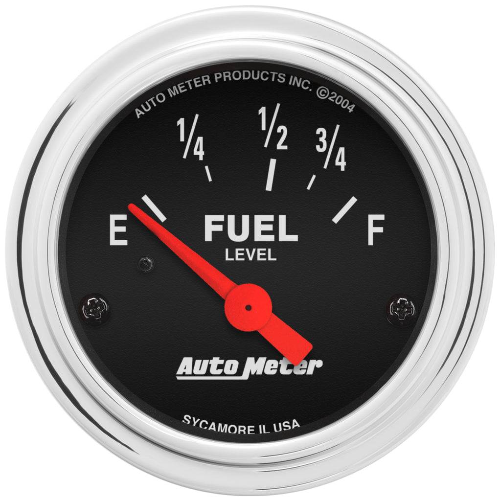 AutoMeter 2515 GAUGE, FUEL LEVEL, 2 1/16", 73OE TO 10OF, ELEC, TRADITIONAL CHROME