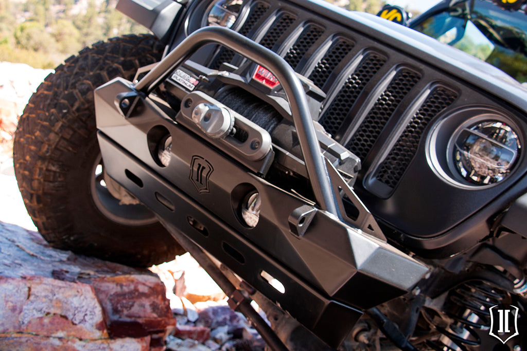 ICON Impact Series Offroad Armor 25164 18-UP JEEP JL / 20-UP JT PRO SERIES FRONT BUMPER W/ BAR & TABS for Select Jeep Gladiator, Jeep Wrangler