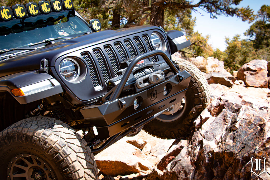ICON Impact Series Offroad Armor 25164 18-UP JEEP JL / 20-UP JT PRO SERIES FRONT BUMPER W/ BAR & TABS for Select Jeep Gladiator, Jeep Wrangler