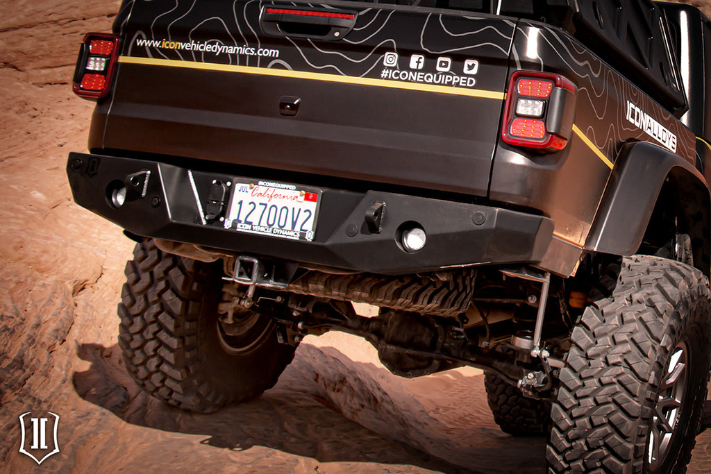 ICON Impact Series Offroad Armor 25166 20-UP JT PRO SERIES REAR BUMPER for Select Jeep Gladiator