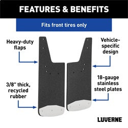 Luverne 251725 LUVERNE 251725 Front 12-Inch x 20-Inch Textured Rubber Mud Guards; Select Ford R for Select Ford Ranger