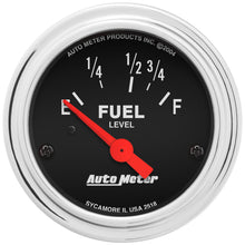 Load image into Gallery viewer, AutoMeter 2518 GAUGE, FUEL LEVEL, 2 1/16", 16OE TO 158OF, ELEC, TRADITIONAL CHROME
