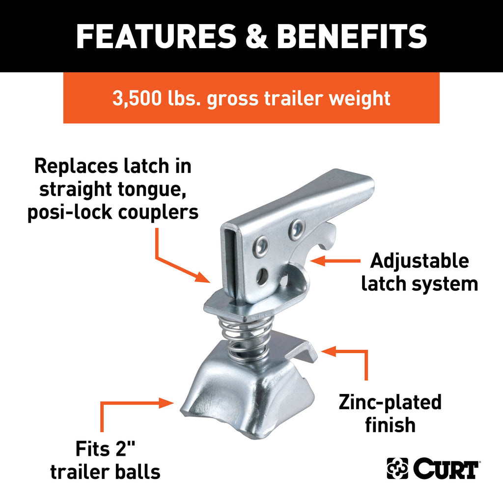 CURT 25194 Replacement 2" Posi-Lock Coupler Latch for Straight-Tongue Couplers