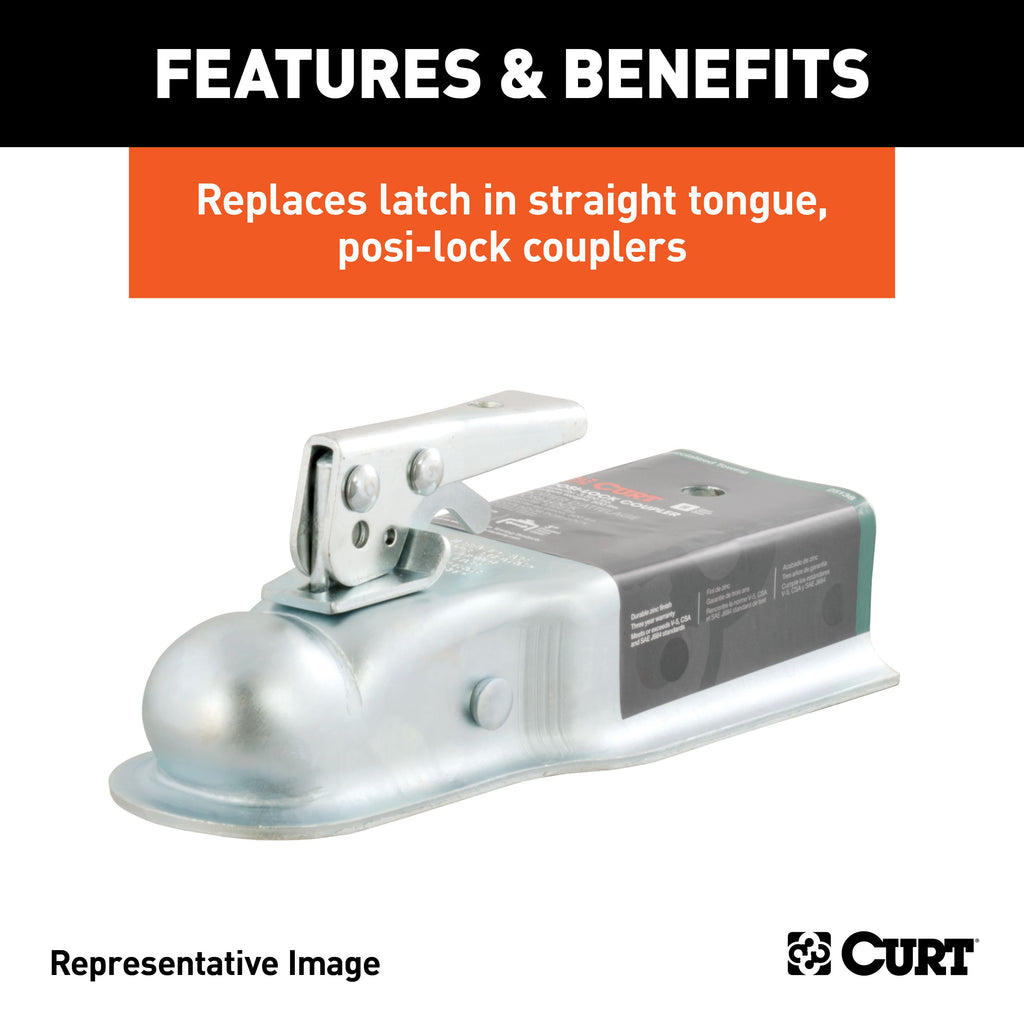 CURT 25194 Replacement 2" Posi-Lock Coupler Latch for Straight-Tongue Couplers