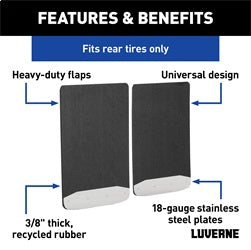 Luverne 252023 LUVERNE 252023 Universal Dually 20-Inch x 23-Inch Textured Rubber Mud Guards wit