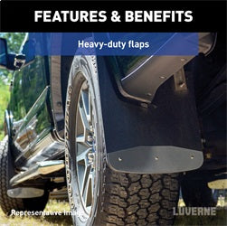 Luverne 252023 LUVERNE 252023 Universal Dually 20-Inch x 23-Inch Textured Rubber Mud Guards wit