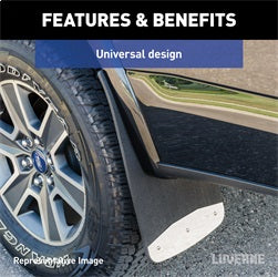 Luverne 252023 LUVERNE 252023 Universal Dually 20-Inch x 23-Inch Textured Rubber Mud Guards wit