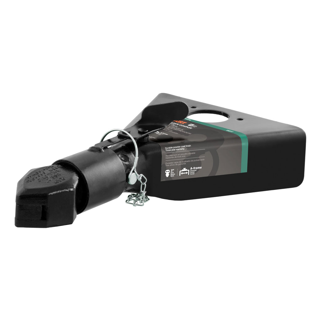 CURT 25217 2" A-Frame Coupler with Sleeve-Lock (7,000 lbs, Black)
