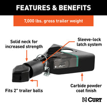 Load image into Gallery viewer, CURT 25217 2" A-Frame Coupler with Sleeve-Lock (7,000 lbs, Black)