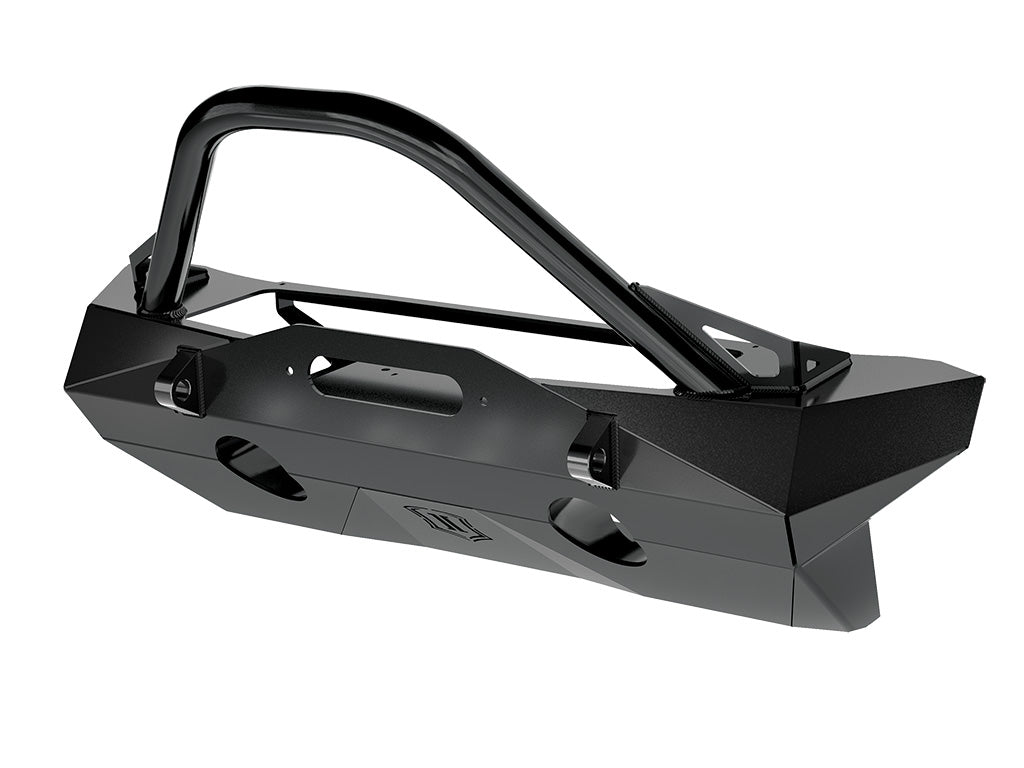 ICON Impact Series Offroad Armor 25244 18-UP JEEP JL / 20-UP JT PRO RECESSED FRONT BUMPER W/ BAR & TABS for Select Jeep Gladiator, Jeep Wrangler
