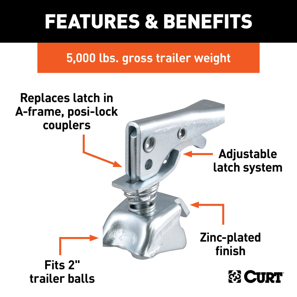 CURT 25294 Replacement 2" Posi-Lock Coupler Latch for A-Frame Couplers