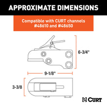 Load image into Gallery viewer, CURT 25328 2-5/16" Channel-Mount Coupler with Easy-Lock (15,000 lbs, Black)