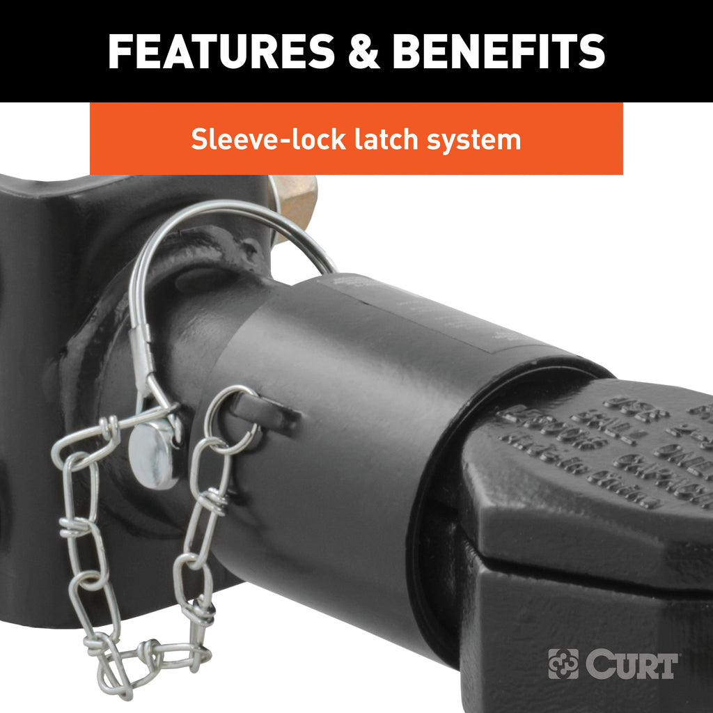 CURT 25329 2-5/16" Channel-Mount Coupler with Sleeve-Lock (12,500 lbs, Black)