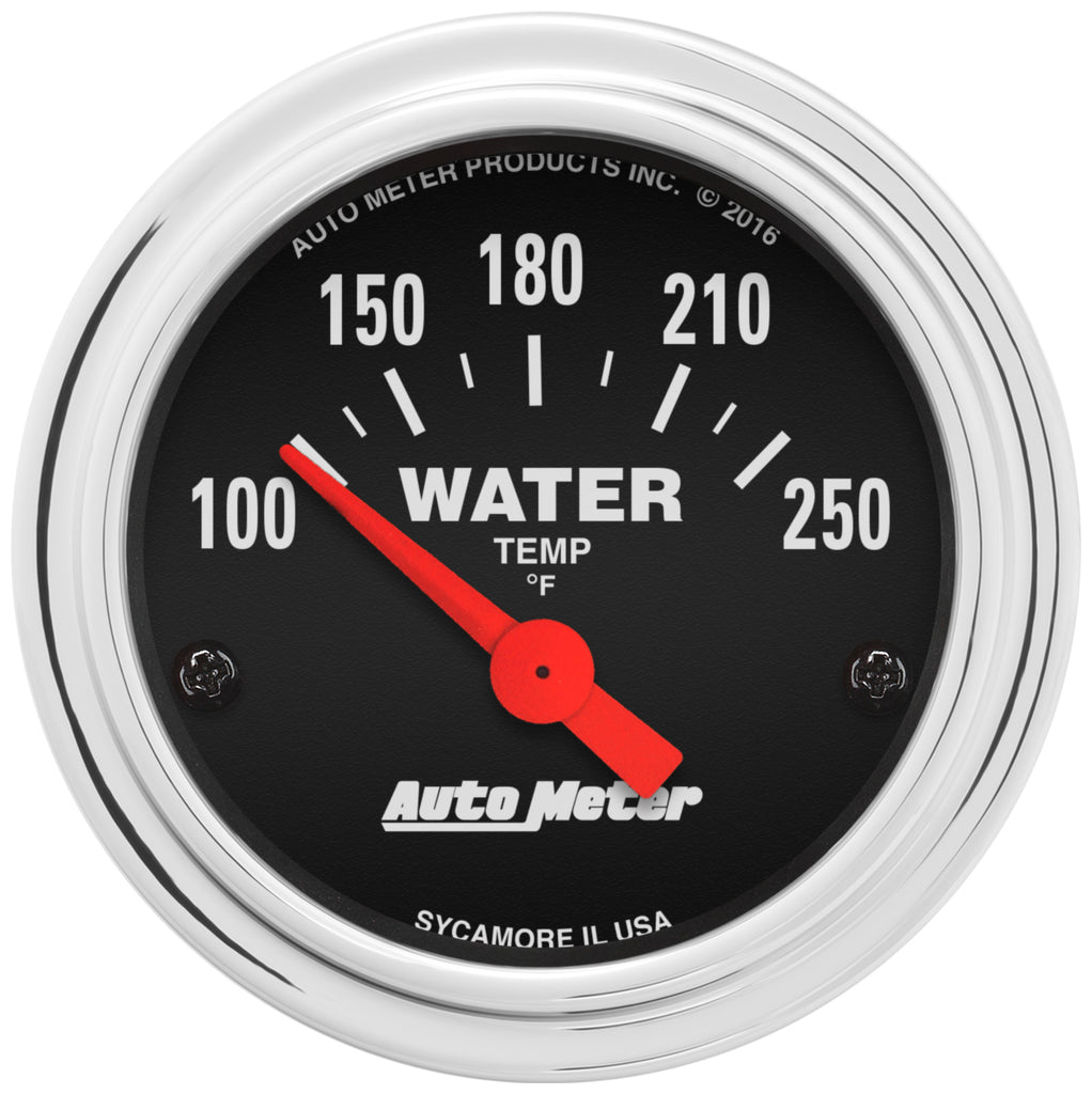 AutoMeter 2532 GAUGE, WATER TEMP, 2 1/16", 100-250?F, ELECTRIC, TRADITIONAL CHROME