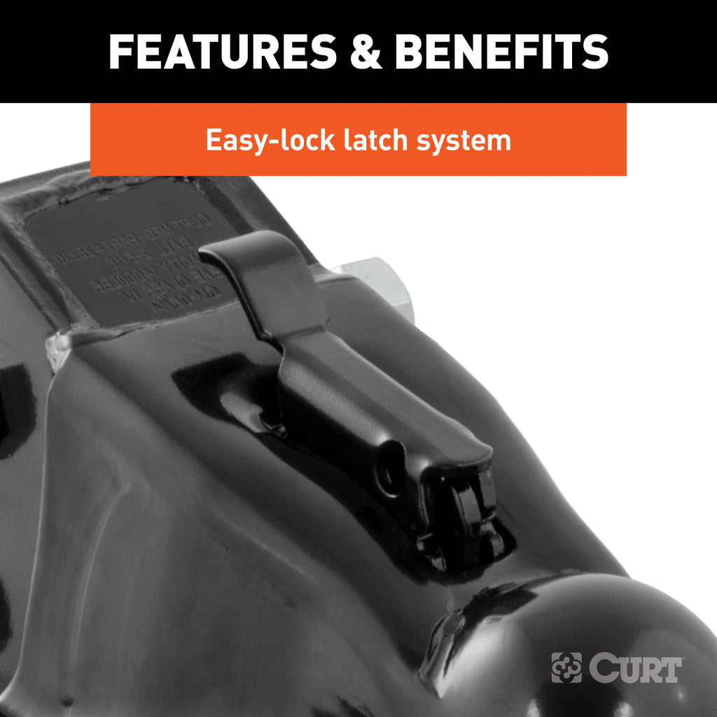 CURT 25330 2-5/16" Channel-Mount Coupler with Easy-Lock (14,000 lbs, Black)