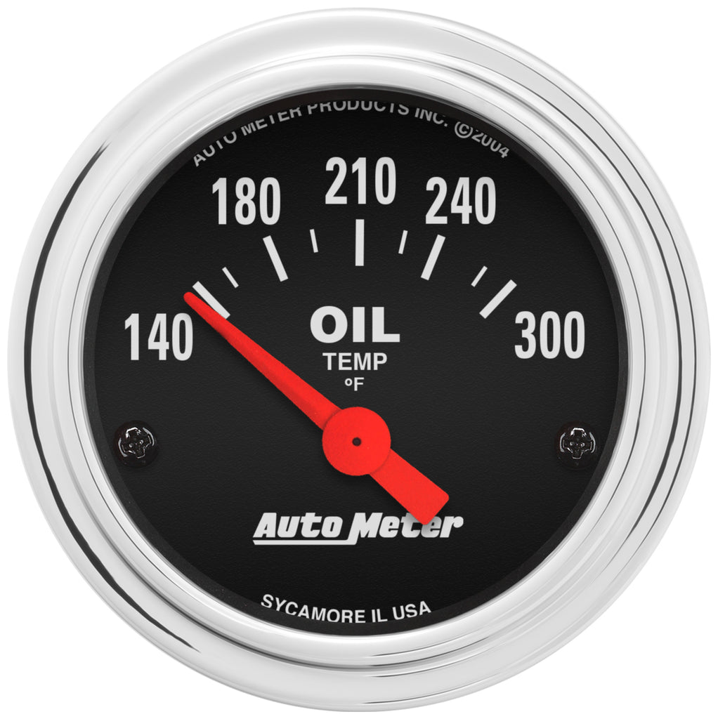 AutoMeter 2543 GAUGE, OIL TEMP, 2 1/16", 140-300?F, ELECTRIC, TRADITIONAL CHROME