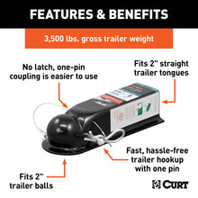 Load image into Gallery viewer, CURT 25470 QuickPin No-Latch 2" Trailer Coupler (2" Channel, 3,500 lbs)
