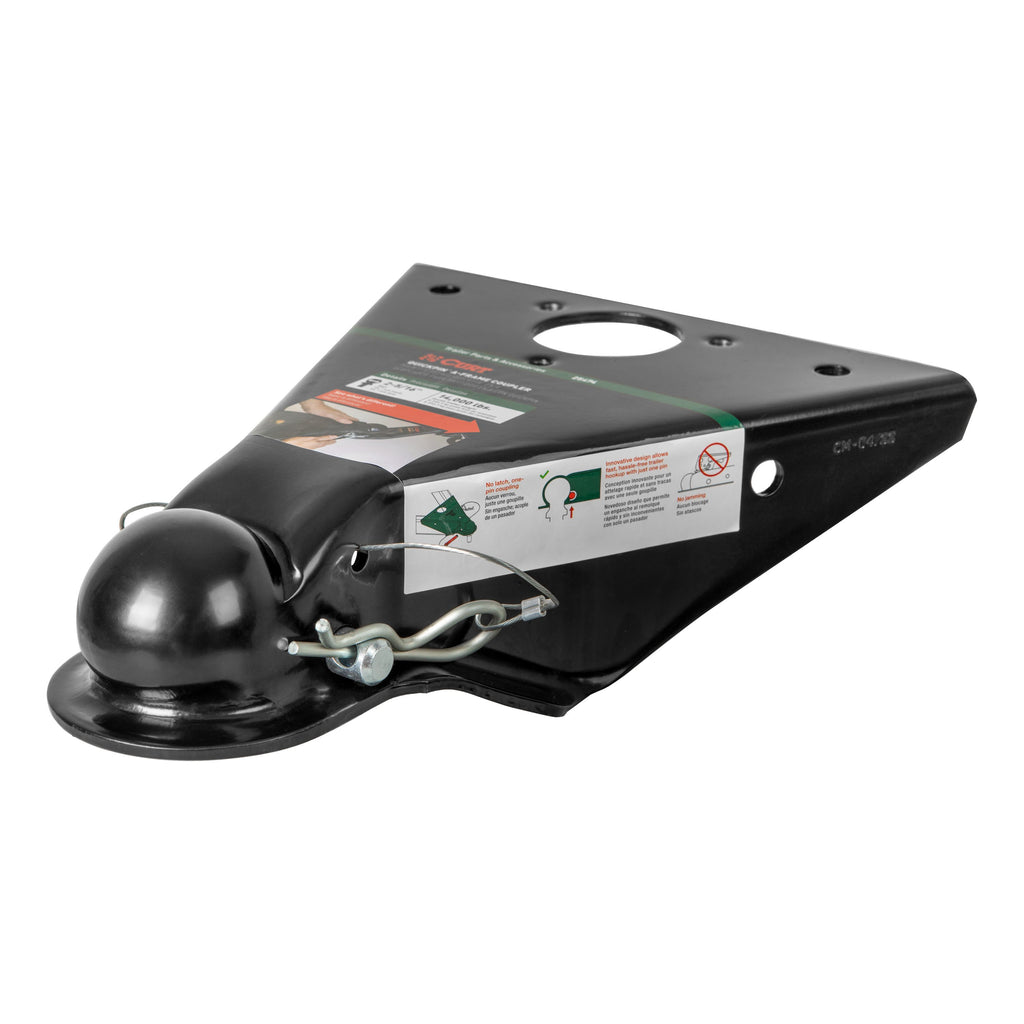 CURT 25474 QuickPin No-Latch 2-5/16" A-Frame Trailer Coupler, 14,000 lbs