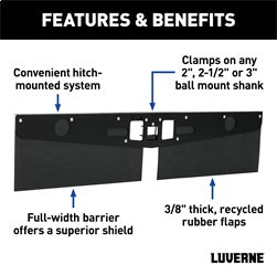 Luverne 255200 LUVERNE 255200 15-Inch Long Textured Rubber Tow Guard Hitch-Mounted Mud Flaps fo