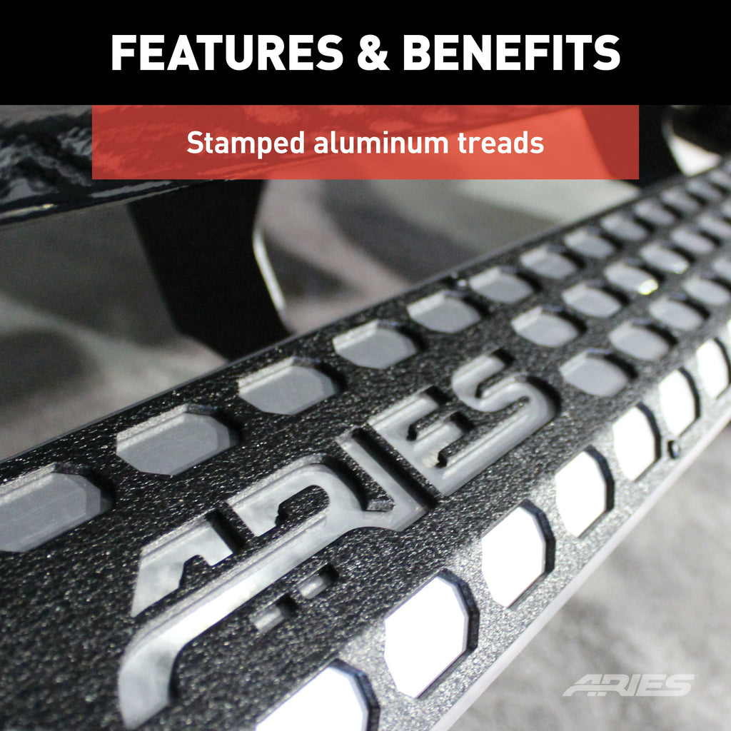 ARIES 2555043 AdvantEDGE 5-1/2in. x 75in. Chrome Aluminum Side Bars; Select Colorado; Canyon - Truck Part Superstore